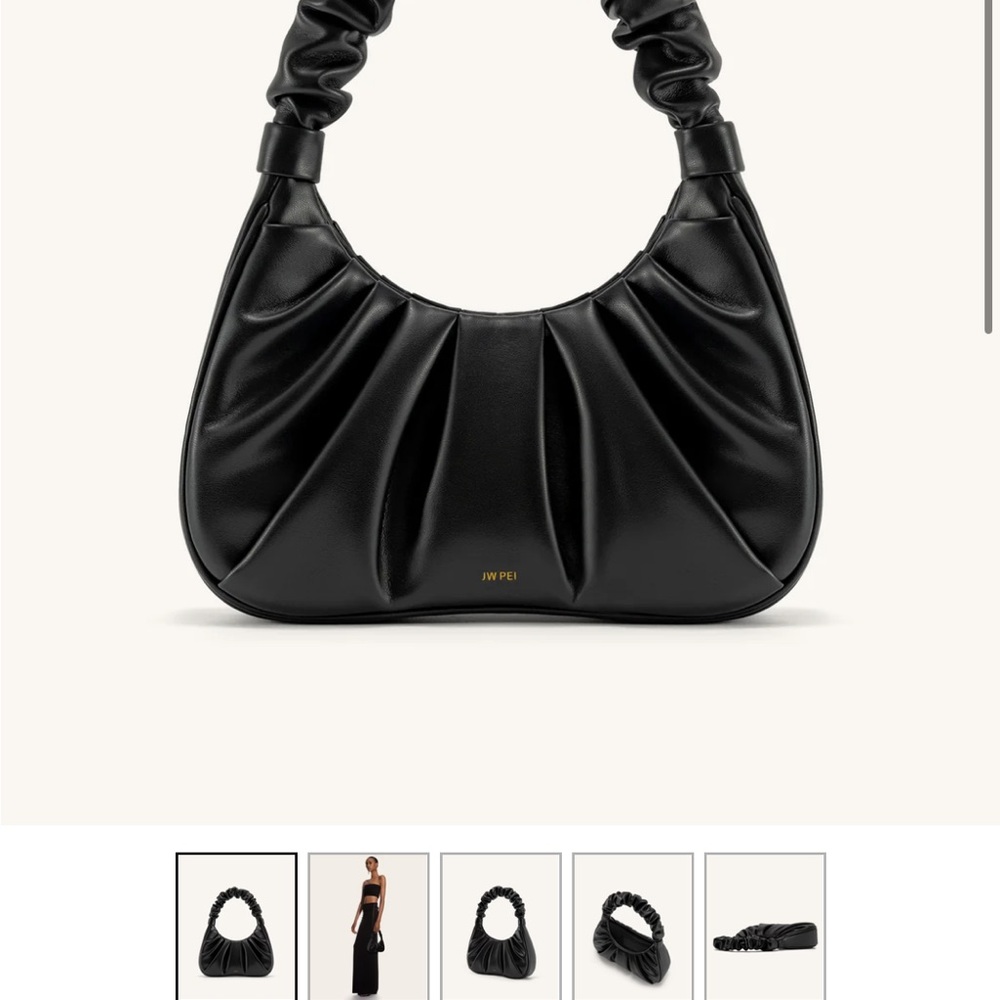 JW PEI Black Gathered Shoulder Bag